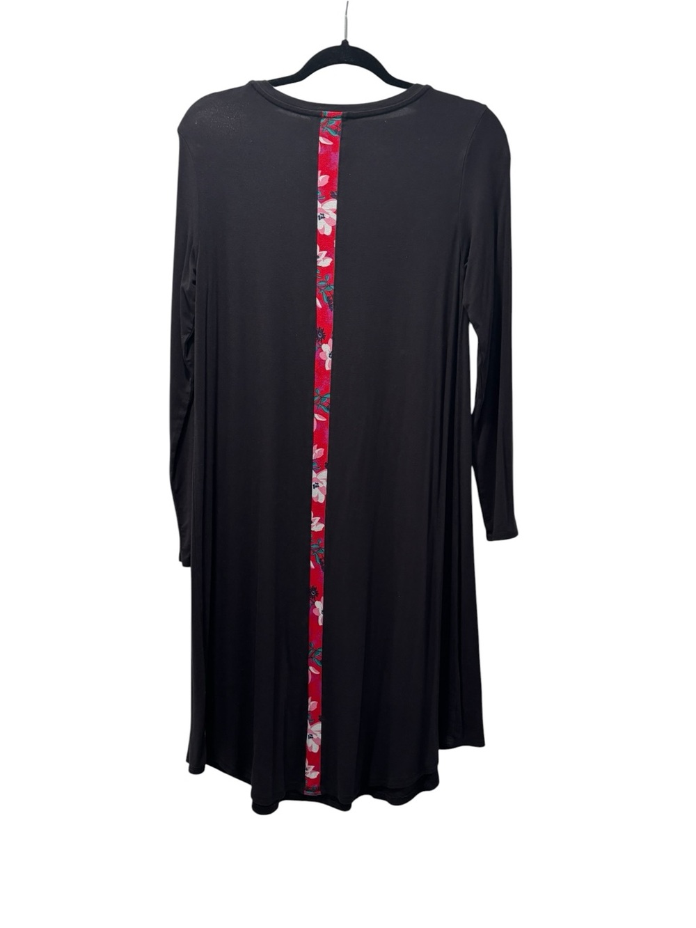 Matilda Jane Black High-Low Dress with Red Floral Back Trim